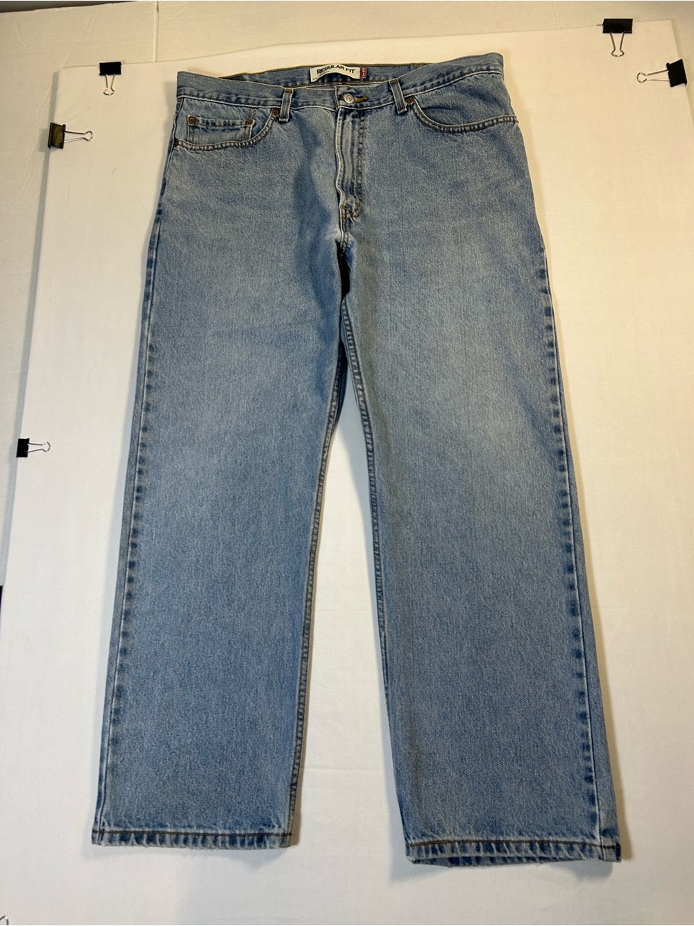 Y2K 2008 Levi's 505 Mens Regular Fit Jeans 38X29 Light Blue Wash